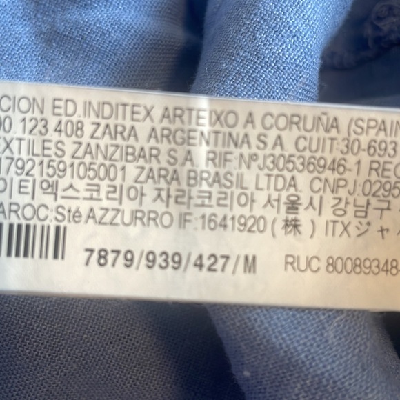 ZARA NWOT LINEN BLUE ROMPER - Picture 5 of 5